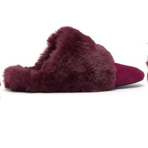 STUART WEITZMAN Edie Chill Faux Fur Trimmed Mule